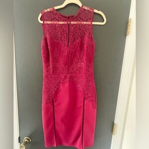Fitted Red Mid Length Dress